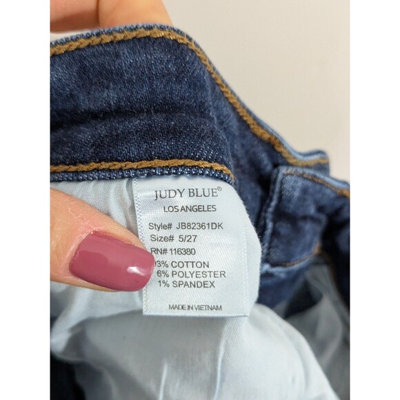 Judy Blue Women's Mid Rise Bootcut Jeans Size 5/27 Inseam 30" Dark Wash - Picture 9 of 10